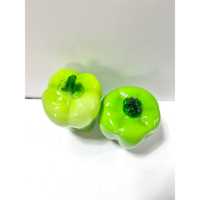 Yellow Vintage Italian Veggies Murano-Style Art Glass Peppers – Colorful Blown Glass Vegetable Sculpture Set For Sale - Image 8 of 8
