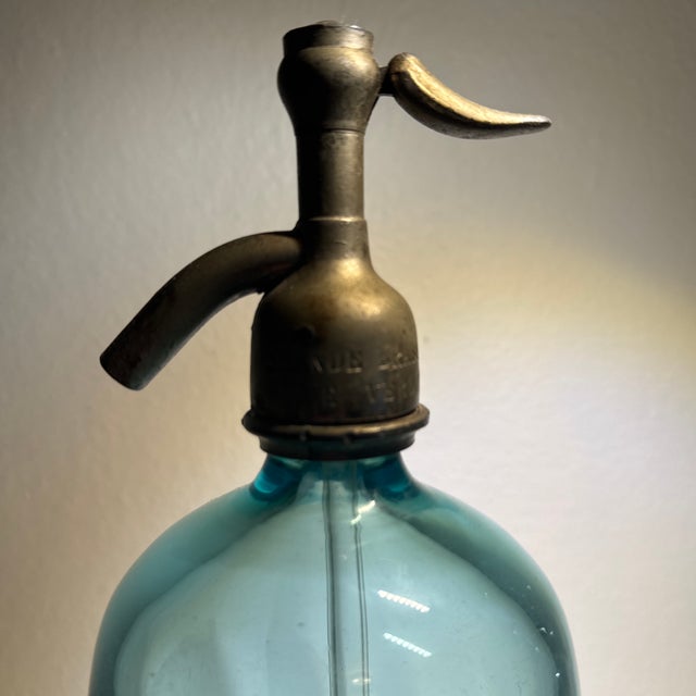 French Antique Claude Verdun French Siphon Seltzer Bottle For Sale - Image 3 of 10