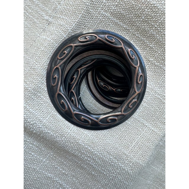 Traditional Custom Extra-Long Natural Linen Drapery Panels – 100”w X 216”l – Lined, Grommet Top – Set of 2 For Sale - Image 3 of 8