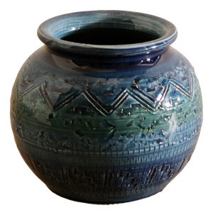 Rimini Blue Ceramic Vase attributed to Aldo Londi for Bitossi, Italy, 1960s
