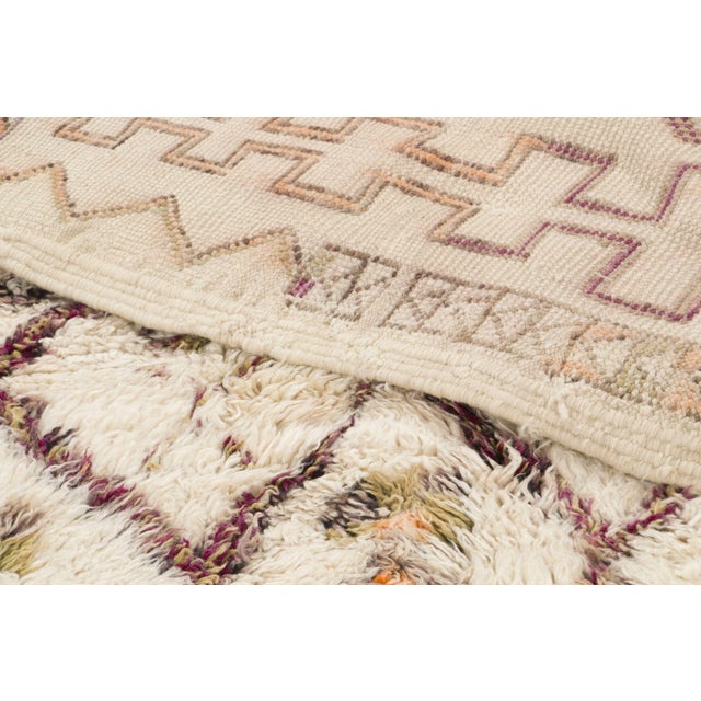 Textile Vintage Moroccan Berber Shag Wool Rug With Diamond Grid by Rug & Kilim, 1950-1959 For Sale - Image 7 of 9
