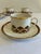 Mid 20th Century Vintage Pickard Ensemble Burgundy Gold Cups & Saucers - 8 pcs For Sale - Image 5 of 11