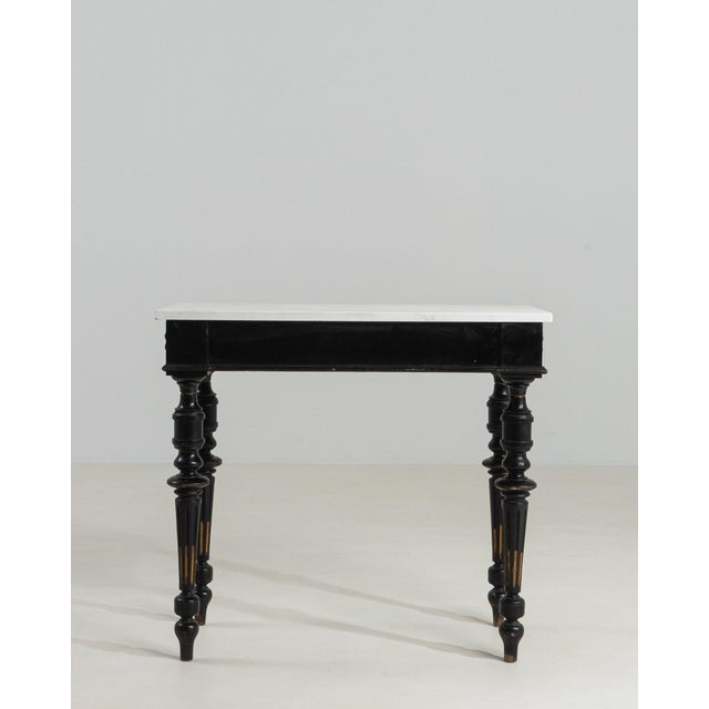 19th Century 19th Century France Black Wood Console Table For Sale - Image 5 of 11