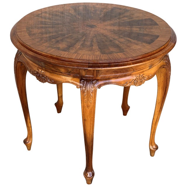 20th Century Mariano Garcia Spanish Round Side Table with Burl Top For Sale - Image 15 of 18