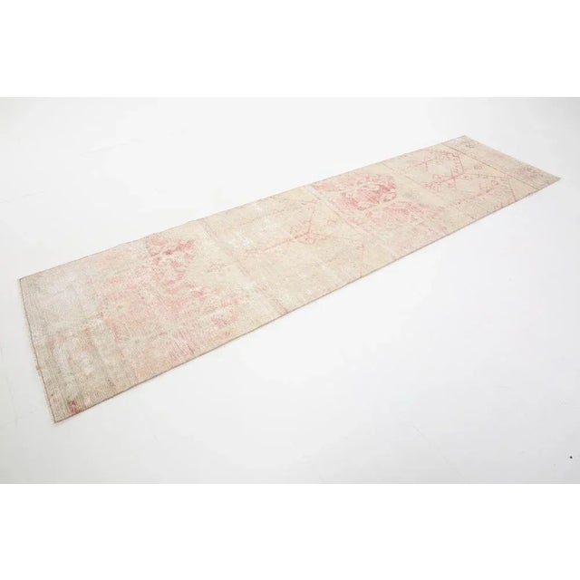 Beige Mid-Century Modern Runner Rug For Sale - Image 8 of 18