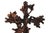 Folk Art Antique 19th Century Black Forest Hand-Carved Wooden Cross With Birds and Acorns For Sale - Image 3 of 14