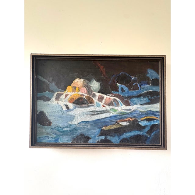 Vintage Oil, Painting, Landscape on Canvas in Original Frame For Sale - Image 4 of 5