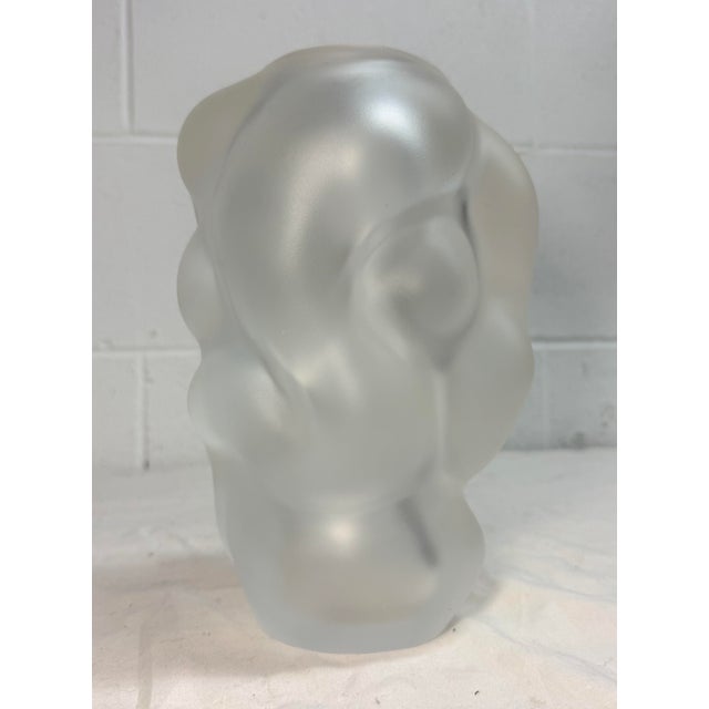 Handmade Per Sundberg for Orrefors Organic Form Frosted Art Glass Crystal Vase For Sale - Image 10 of 12