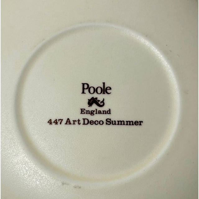 Vintage Poole Pottery Transfer Plate, “Art Deco Summer” For Sale In Palm Springs - Image 6 of 12