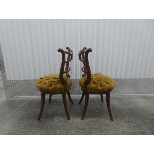 1940's Hollywood Regency Klismos Side Chairs - a Pair For Sale - Image 9 of 10