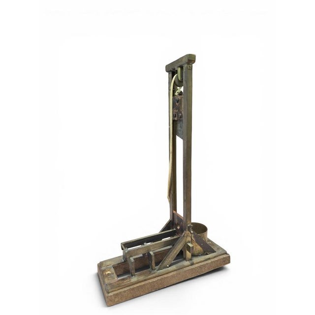 Vintage Brass and Wood Cigar Guillotine Cutter, 1930 For Sale - Image 9 of 13