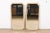 Chinoiserie Romweber Hollywood Regency Chinoiserie Lacquered Grasscloth and Brass Wall Mirrors, Pair For Sale - Image 3 of 8