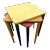 1950s Fran Hosken Painted Yellow & Red With Black Wood Stacking Tables - Set of 3 For Sale