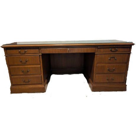 1950s Jofco Brand Walnut Executive Office Desk For Sale - Image 12 of 12