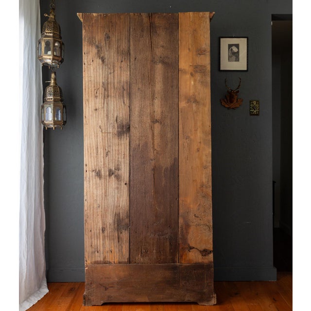 Rustic Blue Painted 19th Century Romanian Step Back Cupboard Cabinet For Sale - Image 18 of 18