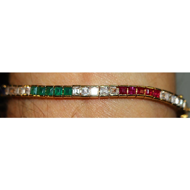 1970s 1970s 18k Gold Tennis Bracelet For Sale - Image 5 of 11