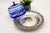 Cheese Bowl in Blue Cut Glass with Silver Plate, Set of 2 For Sale - Image 4 of 7