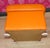 1970s Orange Leatherette Stool, 1970s For Sale - Image 5 of 10