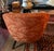 Mid Century Barrel Club Chair With Original Asian Damask Upholstery For Sale In New York - Image 6 of 9