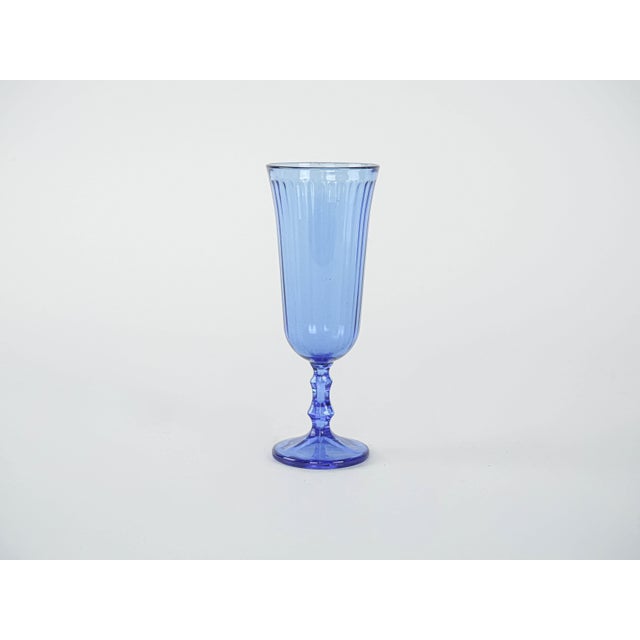 Vintage Italian Cobalt Champagne Glasses, 1970s, Set of 6 For Sale - Image 4 of 9