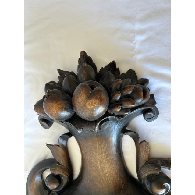 Wood Pair of Monumental Neoclassical Carved Wood Urn Wall Plaques, 19th Century For Sale - Image 7 of 12