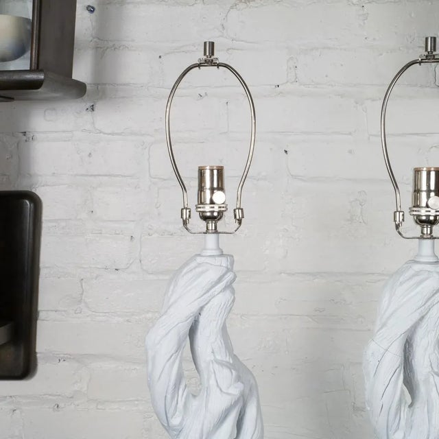 Rustic Pair of White Branch Table Lamps For Sale - Image 3 of 10