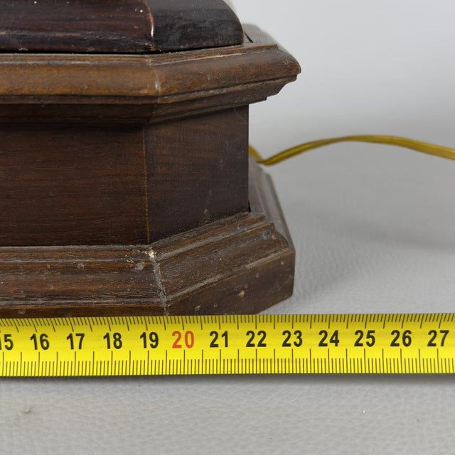 Antique Terracotta Cherub Table Lamp with Wooden Base, Early 1900s For Sale - Image 16 of 18