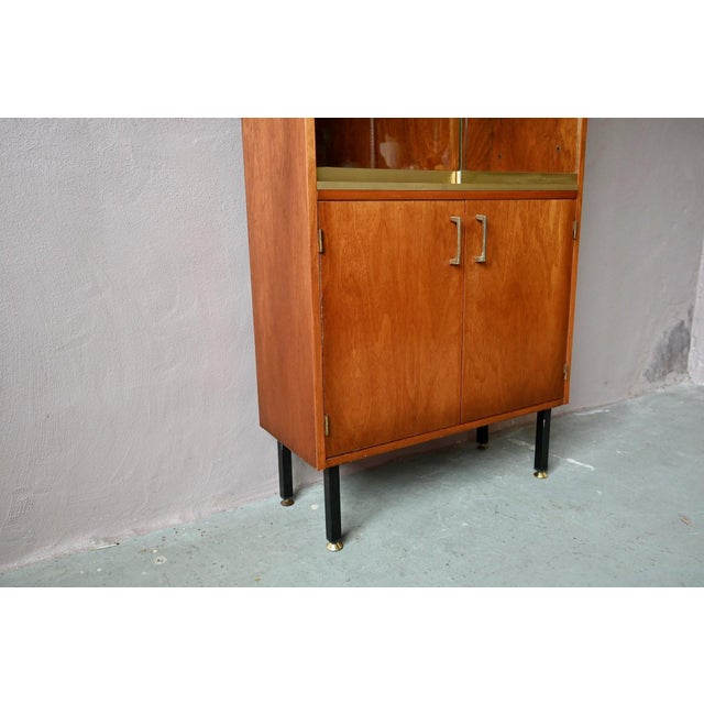 Modernist Display Bookcase in Teak and Brass, 1960s For Sale - Image 11 of 18