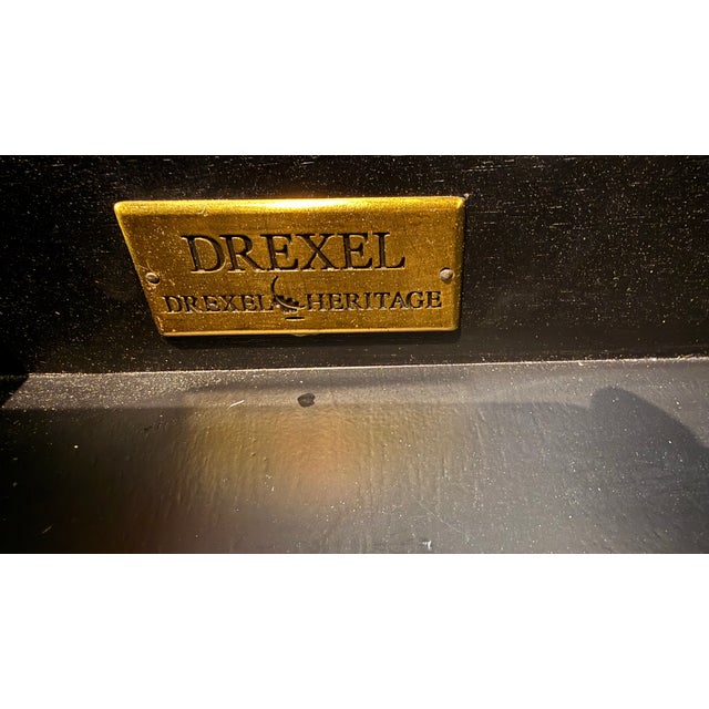 1990s Lillian August for Drexel Heritage Hollywood Regency Eglomisé & Parcel Gilt Credenza / Media Console For Sale - Image 11 of 11