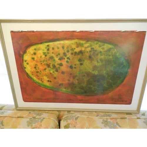 Abstract Vintage Modern Abstract Atomic Speckled Orb Print Framed Signed For Sale - Image 3 of 5
