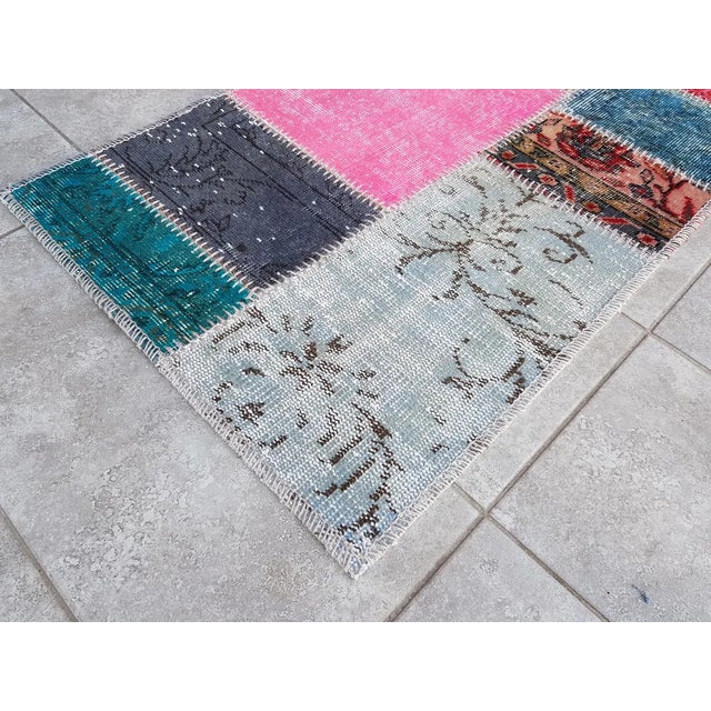 Mid 20th Century Colorful Ethnic Handmade Wool Rug For Sale - Image 6 of 10