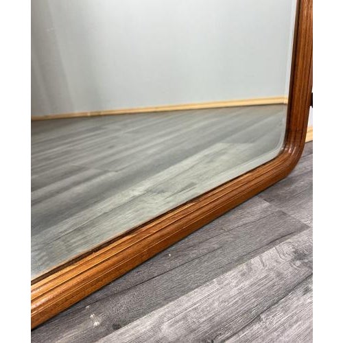 Vintage French Style Carved Oak Wall Mirror with Ornate Frame For Sale - Image 6 of 9