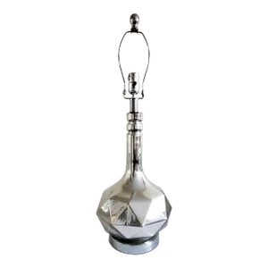 Early 21st Century Silver Hexagon Mercury Glass Lamp