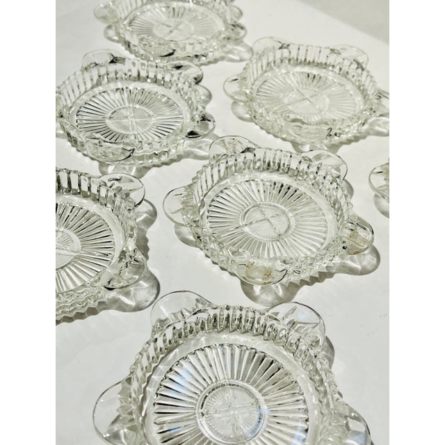 Glass Set of 7 Vintage Anchor Hocking Queen Mary Clear Coaster/Personal Ashtray / Trinket Dish For Sale - Image 7 of 8