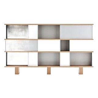 Wood and Aluminium Nuage Shelving Unit by Charlotte Perriand for Cassina For Sale