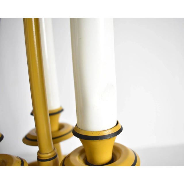 Mustard Tole Bouillotte Lamp For Sale - Image 8 of 12