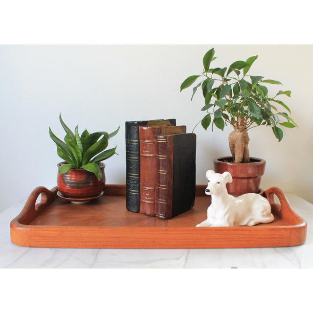 Mid-Century Modern Vintage Faux Leather Books Bookend For Sale - Image 3 of 9