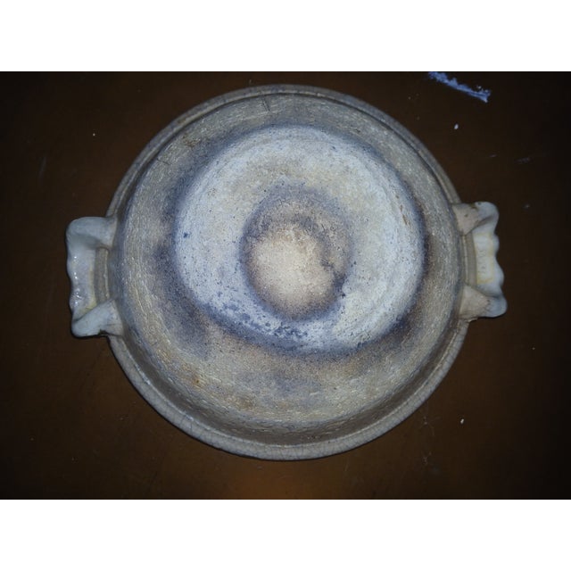 Rustic Mid Century Hand Thrown Stoneware Studio Pottery Centerpiece Bowl For Sale - Image 10 of 11