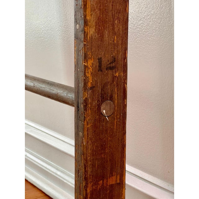 Antique American Rustic Farmstead Wooden Ladder For Sale - Image 14 of 15