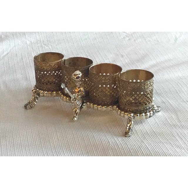 Vintage Hollywood Regency Gold and Silver Metal Lipstick Holder, Early