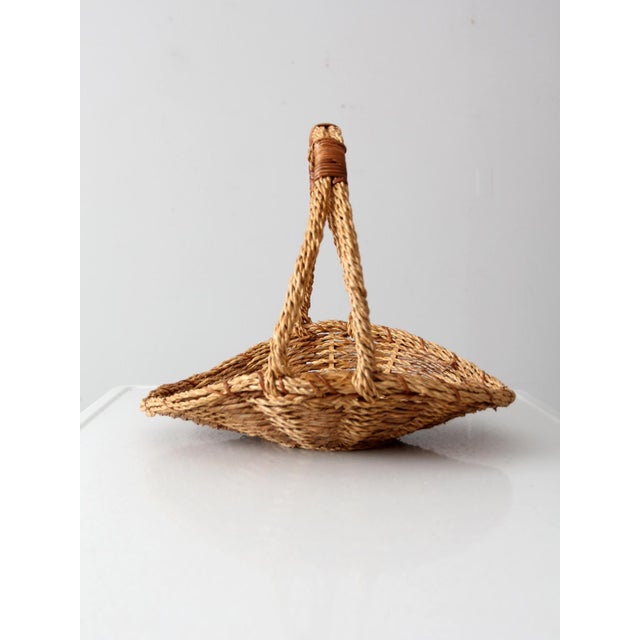 Vintage Wicker Flower Gathering Basket Chairish