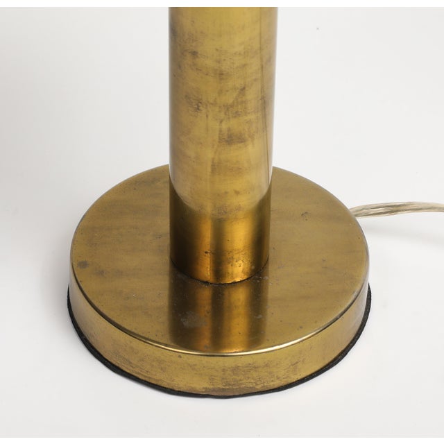 Brass Table Lamp With Frosted Glass Dome Shade For Sale - Image 4 of 7