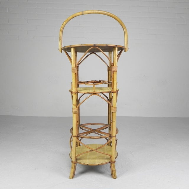 Vintage Bamboo Bottle Rack Side Table, 1950s For Sale - Image 9 of 18