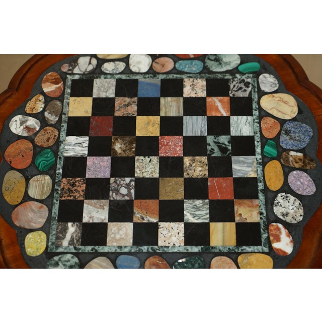 William IV Marble Chess Board Table with Pietra Dura Top, 1830s For Sale - Image 9 of 18