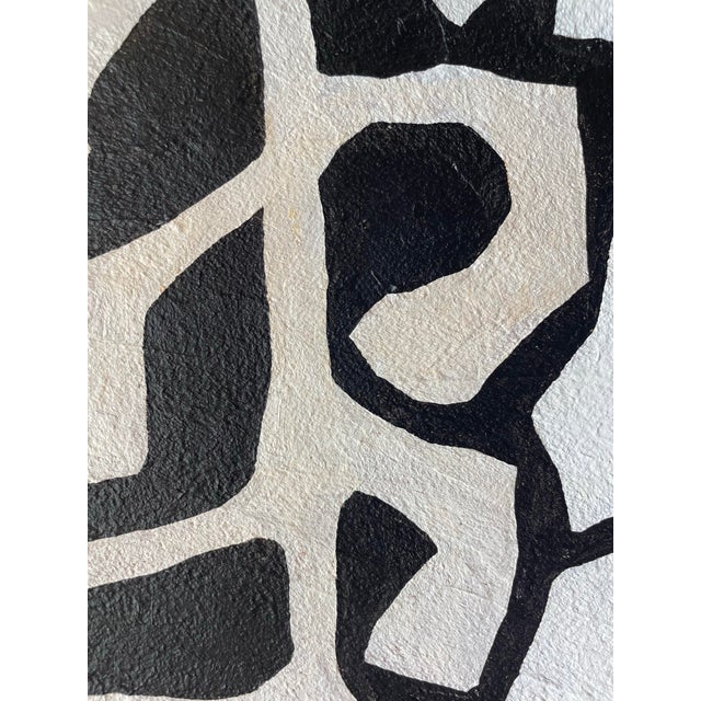 Original minimalist abstract painting on stretched cotton canvas. Framed in a solid Mahogany locally crafted frame. The...