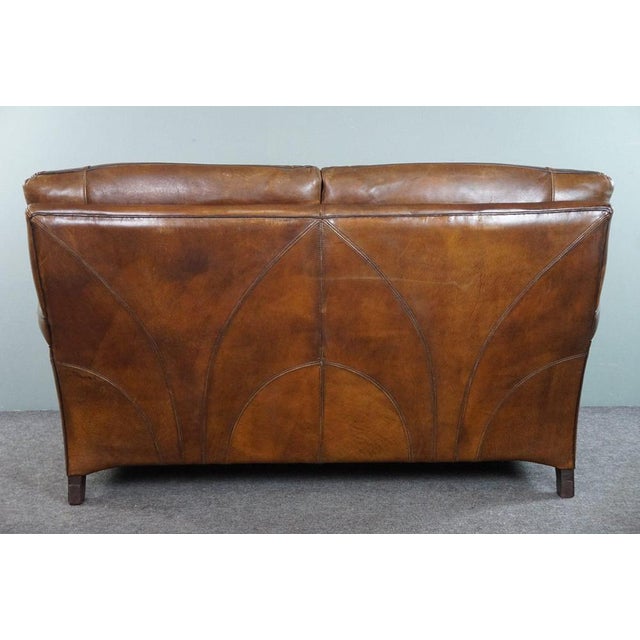 Set of Sheep Leather Sofa and Armchair For Sale - Image 10 of 17