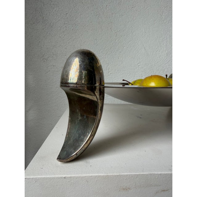 Vintage Silver-Plated Metal Fruit Bowl, 1970s For Sale - Image 13 of 18