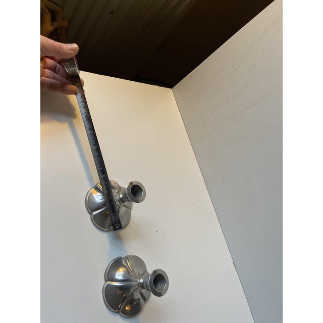 Art Deco Pewter Candlesticks by Just Andersen, 1930s, Set of 2 For Sale - Image 9 of 11