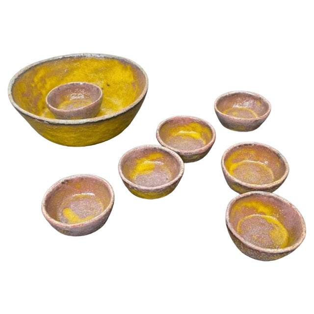 Mid-Century Pottery Bowls, 1950s, Set of 8 For Sale