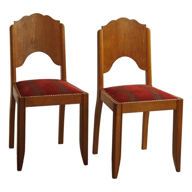 Art Deco Oak Chairs, 1930, Set of 2 For Sale